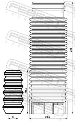 FEBEST Dust Cover Kit, shock absorber (SBSHB-S11R-KIT)