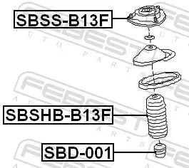 FEBEST Suspension Strut Support Mount (SBSS-B13F)