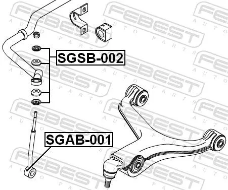 FEBEST Mounting, axle strut (SGAB-001)