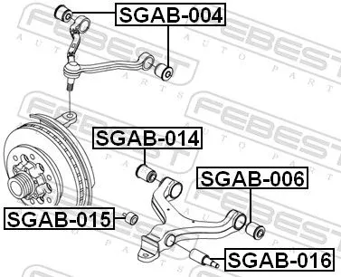FEBEST Mounting, control/trailing arm (SGAB-016)