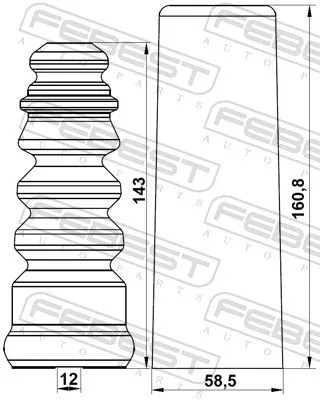 FEBEST Dust Cover Kit, shock absorber (SKSHB-ROOMR-KIT)