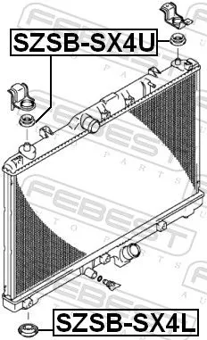 FEBEST Mounting, radiator (SZSB-SX4L)