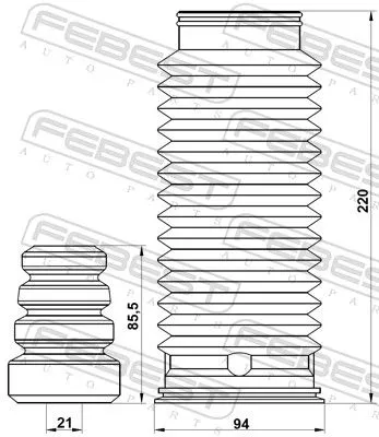 FEBEST Dust Cover Kit, shock absorber (SZSHB-GVIIF-KIT)