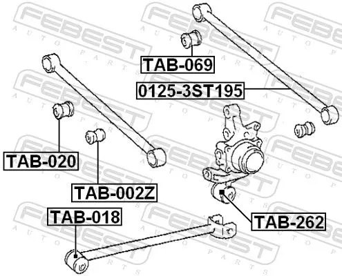 FEBEST Mounting, control/trailing arm (TAB-069)