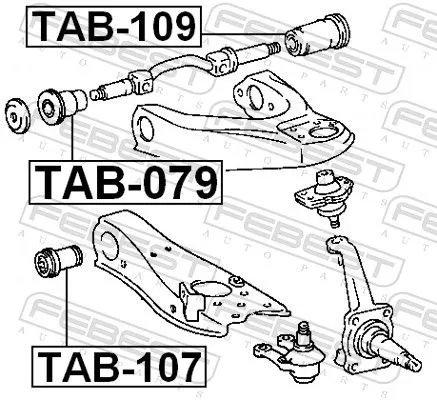 FEBEST Mounting, control/trailing arm (TAB-079)