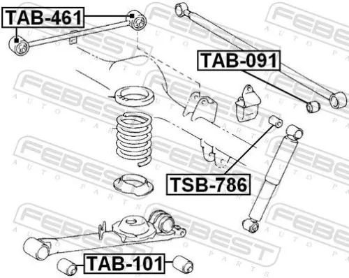 FEBEST Mounting, control/trailing arm (TAB-101)