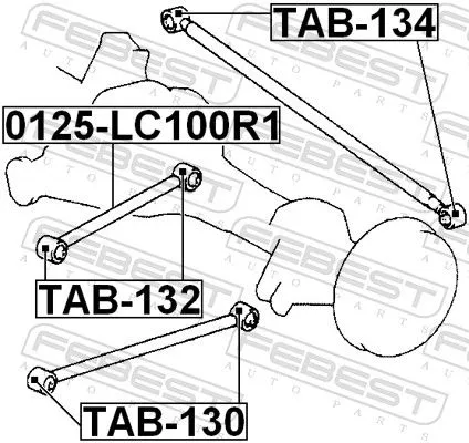 FEBEST Mounting, control/trailing arm (TAB-134)