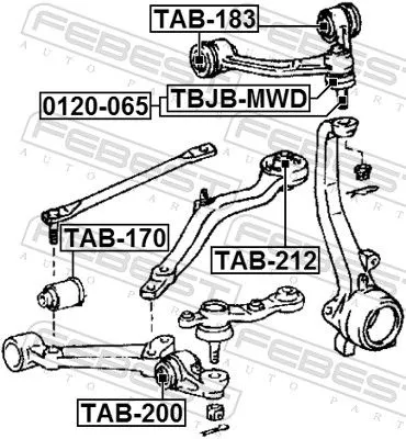 FEBEST Mounting, control/trailing arm (TAB-183)