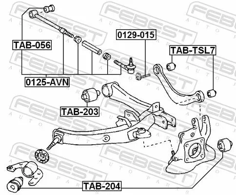 FEBEST Mounting, control/trailing arm (TAB-204)