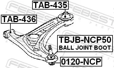FEBEST Mounting, control/trailing arm (TAB-435)