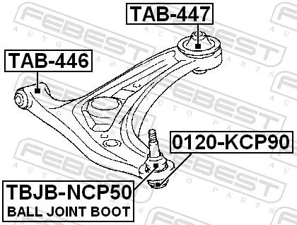 FEBEST Mounting, control/trailing arm (TAB-447)
