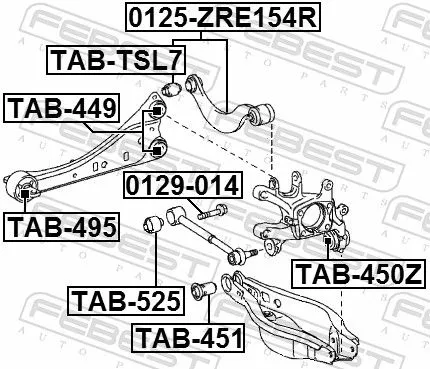 FEBEST Mounting, control/trailing arm (TAB-525)