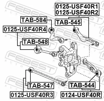 FEBEST Mounting, control/trailing arm (TAB-548)