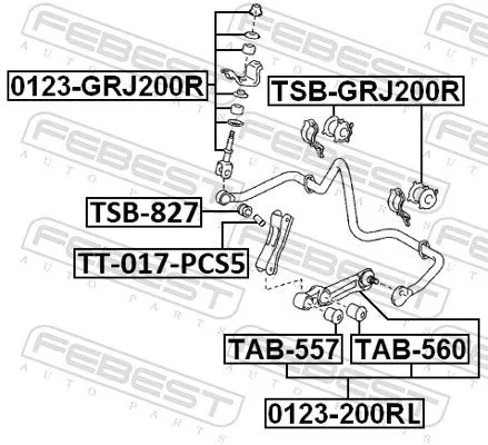 FEBEST Mounting, control/trailing arm (TAB-560)
