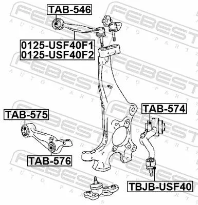 FEBEST Mounting, control/trailing arm (TAB-576)