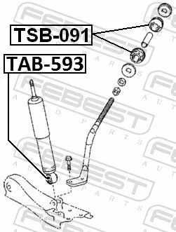 FEBEST Bush, shock absorber (TAB-593)