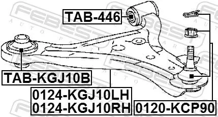 FEBEST Mounting, control/trailing arm (TAB-KGJ10B)