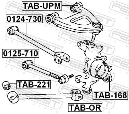 FEBEST Mounting, control/trailing arm (TAB-OR)