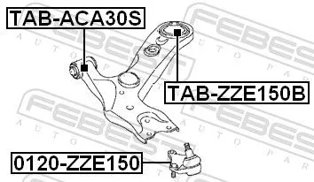 FEBEST Mounting, control/trailing arm (TAB-ZZE150B)