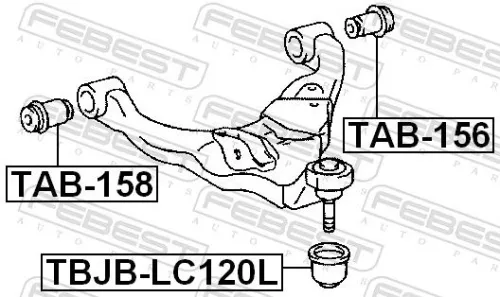FEBEST Repair kit, supporting/ball joint (TBJB-LC120L)