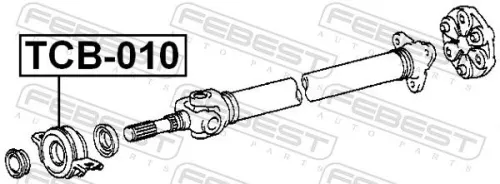 FEBEST Bearing, propshaft centre bearing (TCB-010)