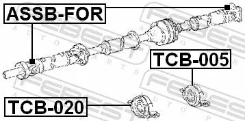 FEBEST Bearing, propshaft centre bearing (TCB-020)