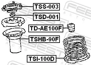 FEBEST Rubber Buffer, suspension (TD-AE100F)