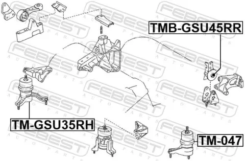 FEBEST Mounting, engine (TM-GSU35RH)