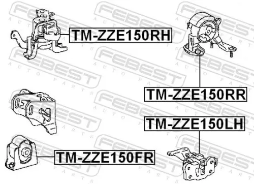 FEBEST Mounting, engine (TM-ZZE150RR)
