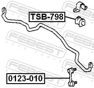 FEBEST Mounting, stabiliser bar (TSB-798)