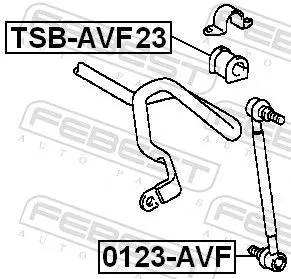 FEBEST Mounting, stabiliser bar (TSB-AVF23)