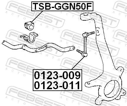 FEBEST Mounting, stabiliser bar (TSB-GGN50F)