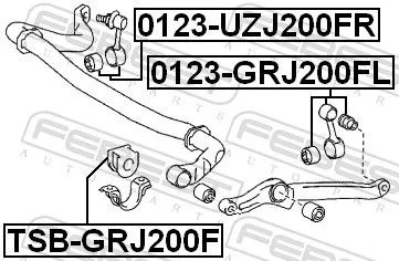 FEBEST Mounting, stabiliser bar (TSB-GRJ200F)