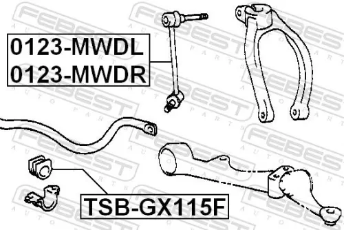 FEBEST Mounting, stabiliser bar (TSB-GX115F)