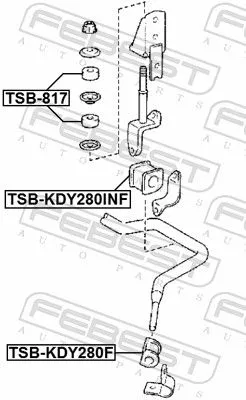 FEBEST Mounting, stabiliser bar (TSB-KDY280F)