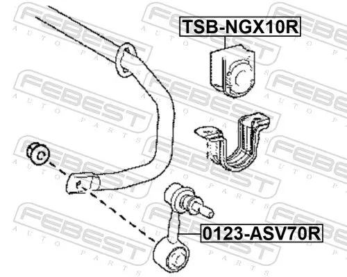 FEBEST Mounting, stabiliser bar (TSB-NGX10R)