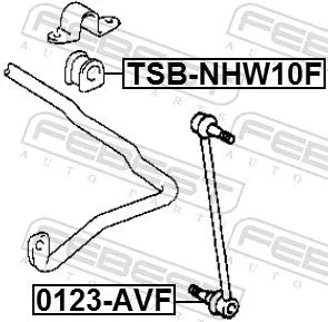 FEBEST Mounting, stabiliser bar (TSB-NHW10F)