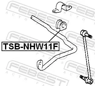 FEBEST Mounting, stabiliser bar (TSB-NHW11F)