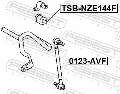 FEBEST Mounting, stabiliser bar (TSB-NZE144F)