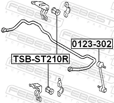 FEBEST Mounting, stabiliser bar (TSB-ST210R)