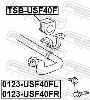 FEBEST Mounting, stabiliser bar (TSB-USF40F)
