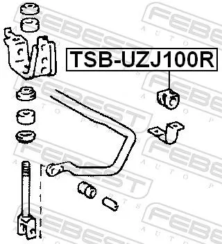 FEBEST Mounting, stabiliser bar (TSB-UZJ100R)