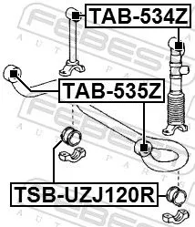 FEBEST Mounting, stabiliser bar (TSB-UZJ120R)