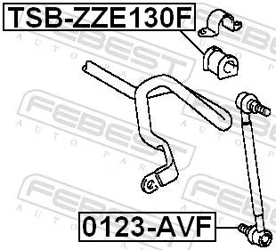 FEBEST Mounting, stabiliser bar (TSB-ZZE130F)