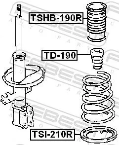 FEBEST Protective Cap/Bellow, shock absorber (TSHB-190R)