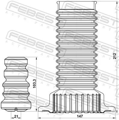FEBEST Dust Cover Kit, shock absorber (TSHB-ACA33F-KIT)