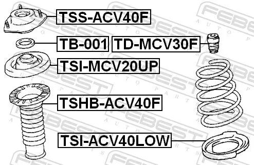FEBEST Protective Cap/Bellow, shock absorber (TSHB-ACV40F)