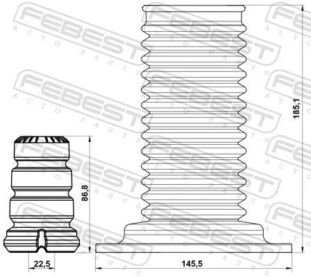 FEBEST Dust Cover Kit, shock absorber (TSHB-ADE150F-KIT)