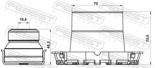 FEBEST Dust Cover Kit, shock absorber (TSHB-ADT250R-KIT)