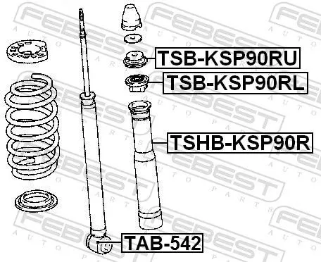 FEBEST Protective Cap/Bellow, shock absorber (TSHB-KSP90R)